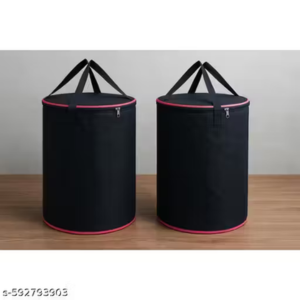 BAGRINO 55 L Black Laundry Basket (Nylon)
