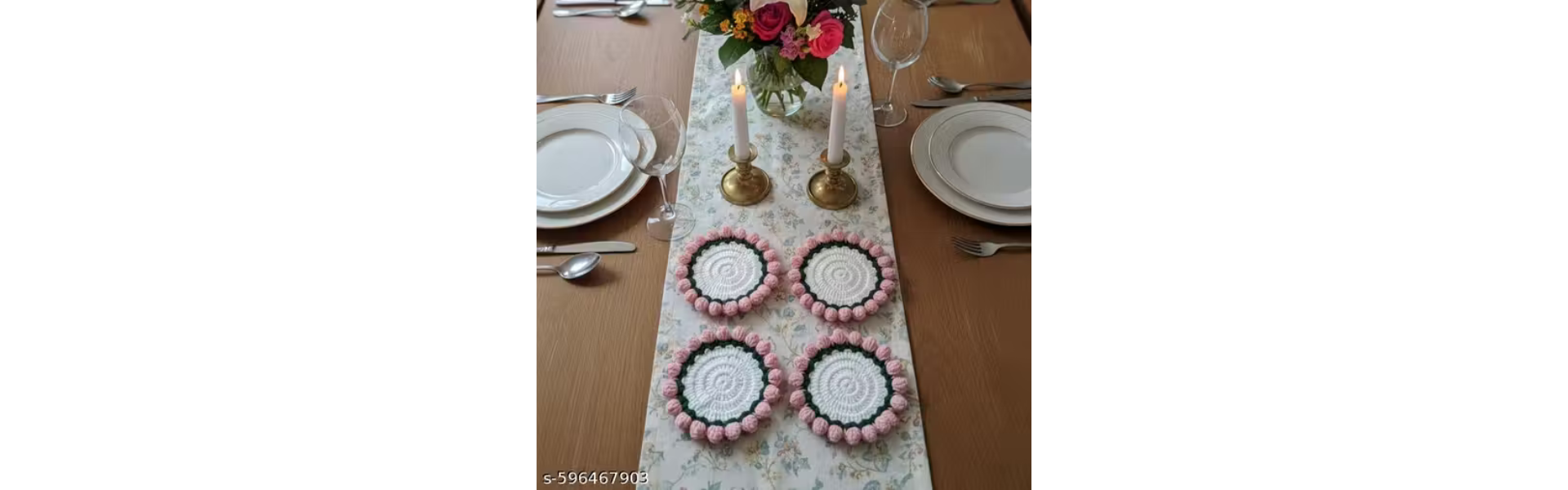 Crochet Coaster, Handmade Coaster Set,...