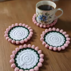 Crochet Coaster, Handmade Coaster Set,...