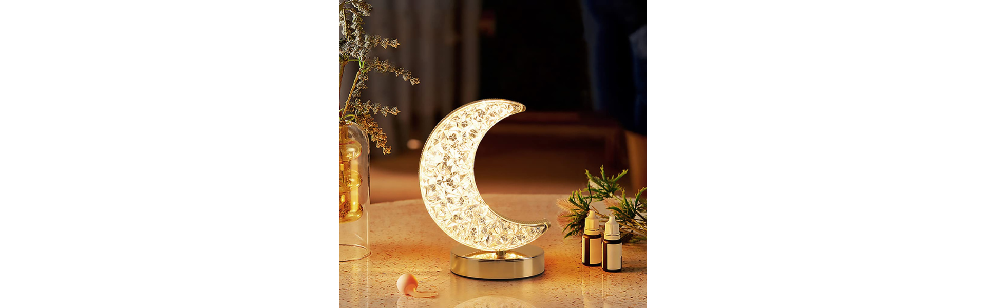 Crystal Moon LED Table Lamp Touch Control...