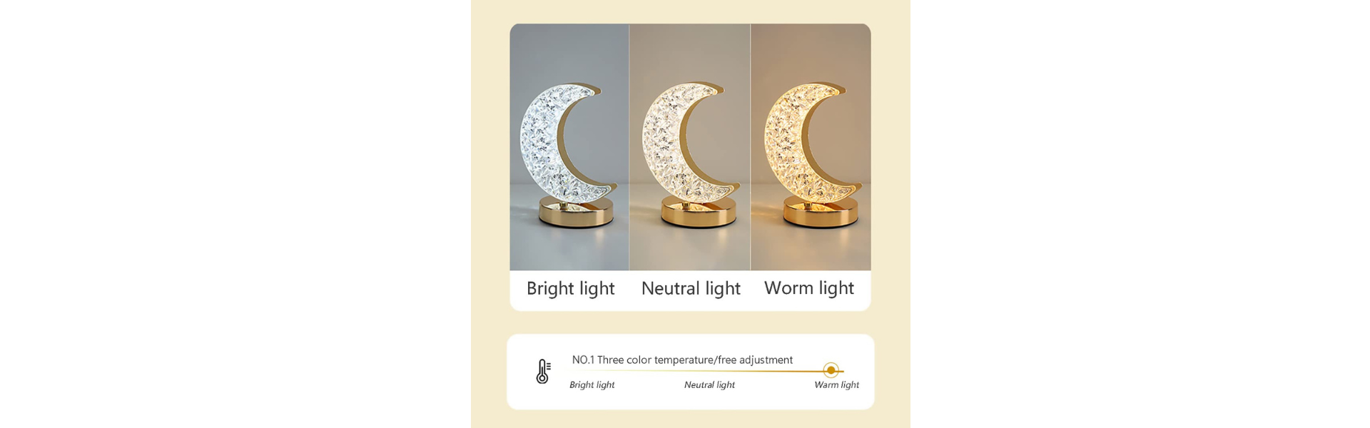Crystal Moon LED Table Lamp Touch Control...