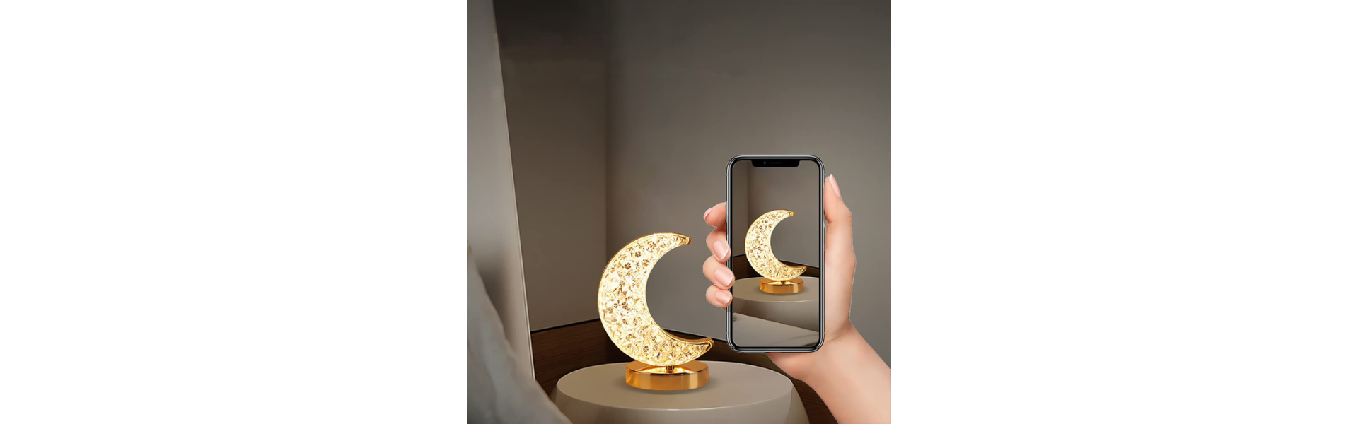 Crystal Moon LED Table Lamp Touch Control...
