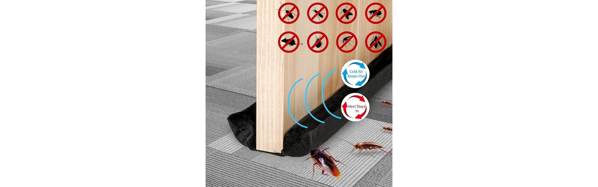 Door Bottom Sealing Strip Guard for Home Under...
