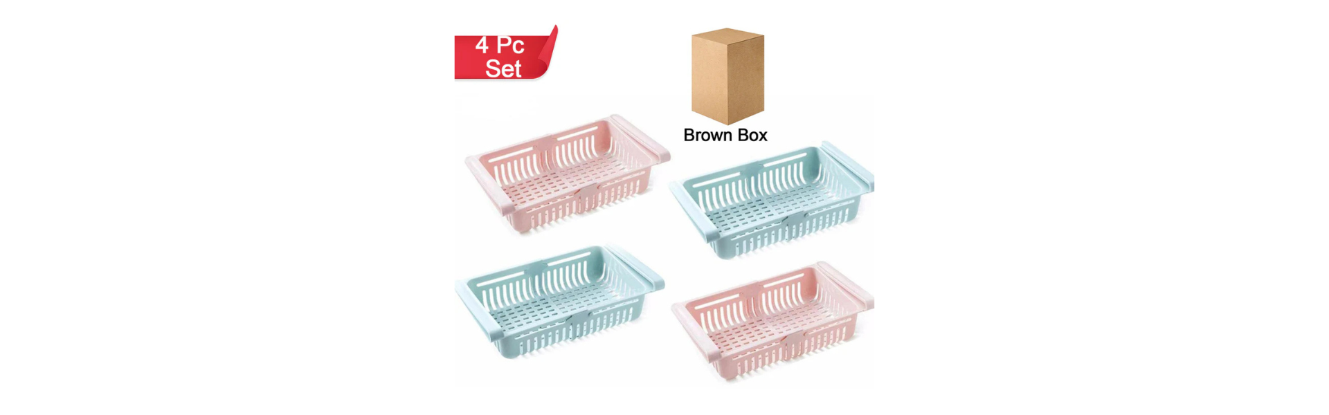 EAYIRA 4 Pcs Expandable Adjustable Fridge Storage...