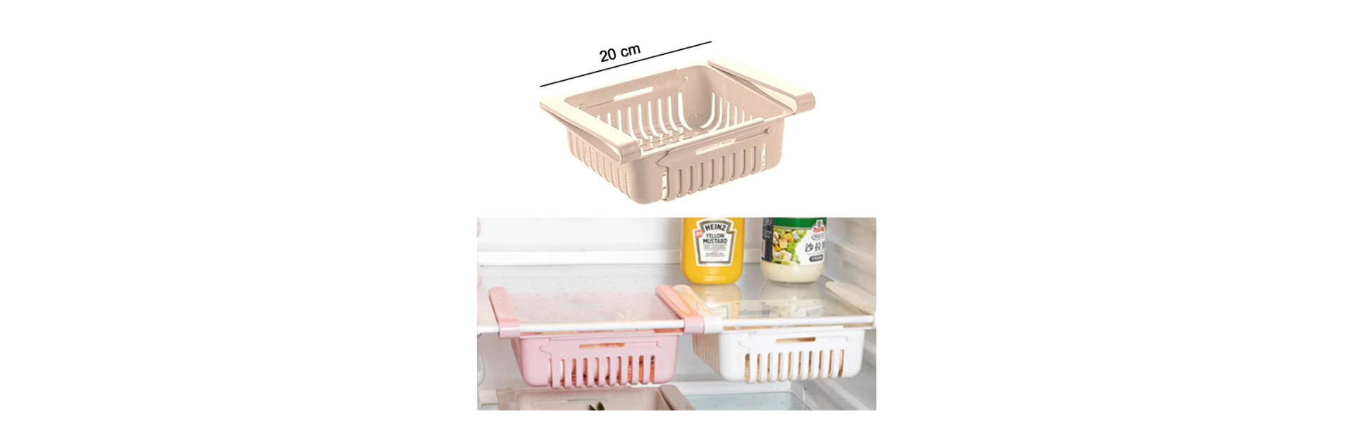 EAYIRA 4 Pcs Expandable Adjustable Fridge Storage...