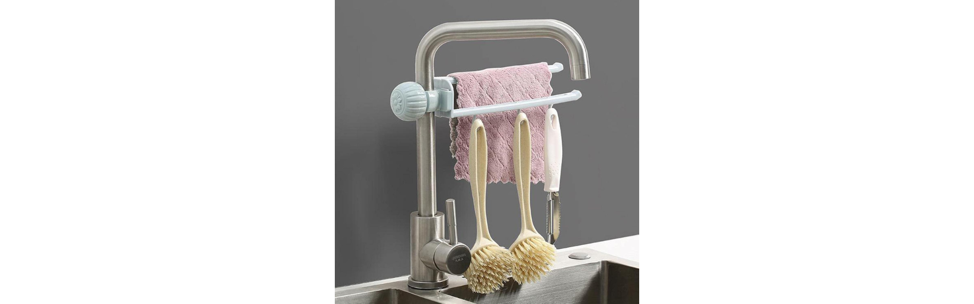 Faucet Mount Kitchen Sponge Holder Brush Drainage...