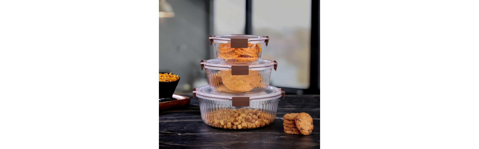 Qshare 3 Pcs Fridge Storage Container