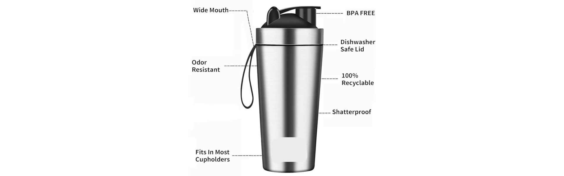 Premium FIT-X 1000ml Stainless Steel Gym Shaker Bottle
