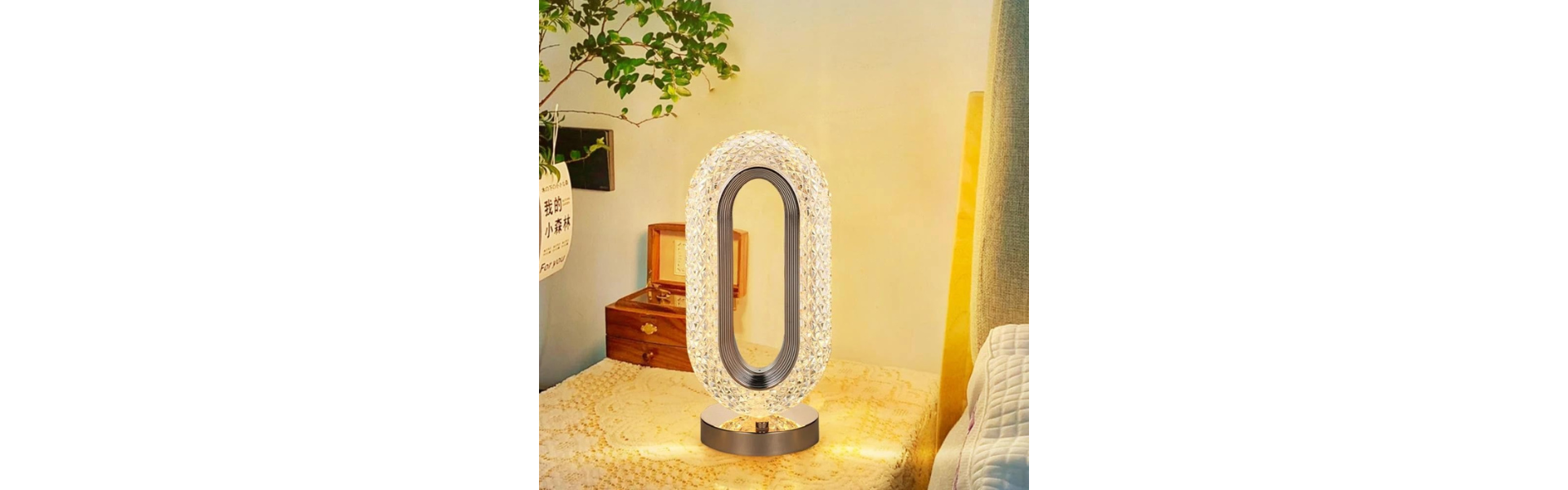 HUEX Table Night Lamp| Crystal Stand Night Lamp|...