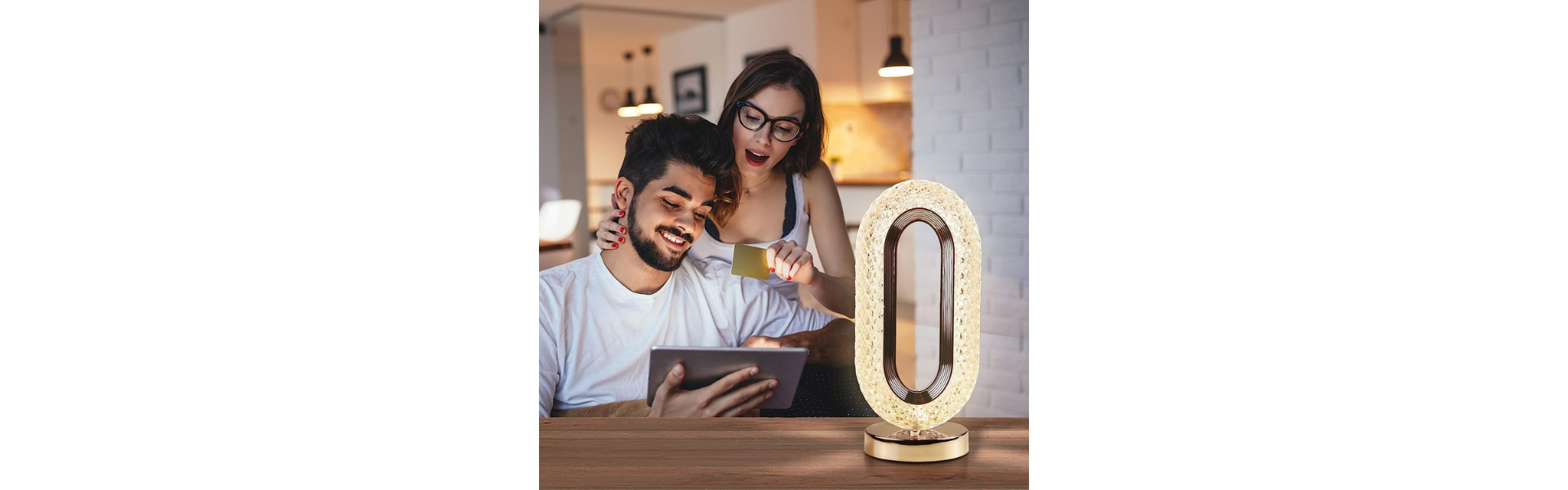 HUEX Table Night Lamp| Crystal Stand Night Lamp|...