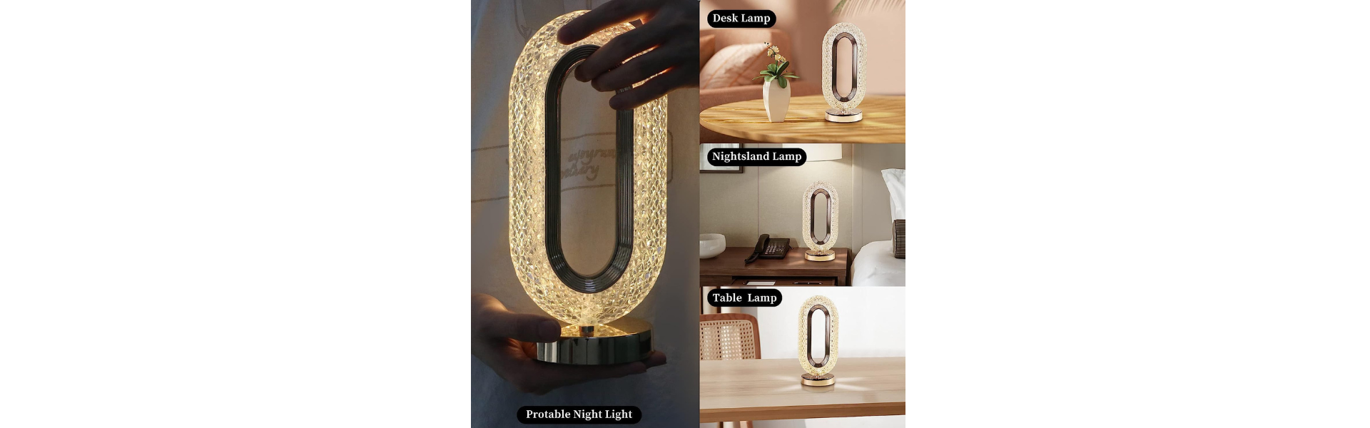 HUEX Table Night Lamp| Crystal Stand Night Lamp|...