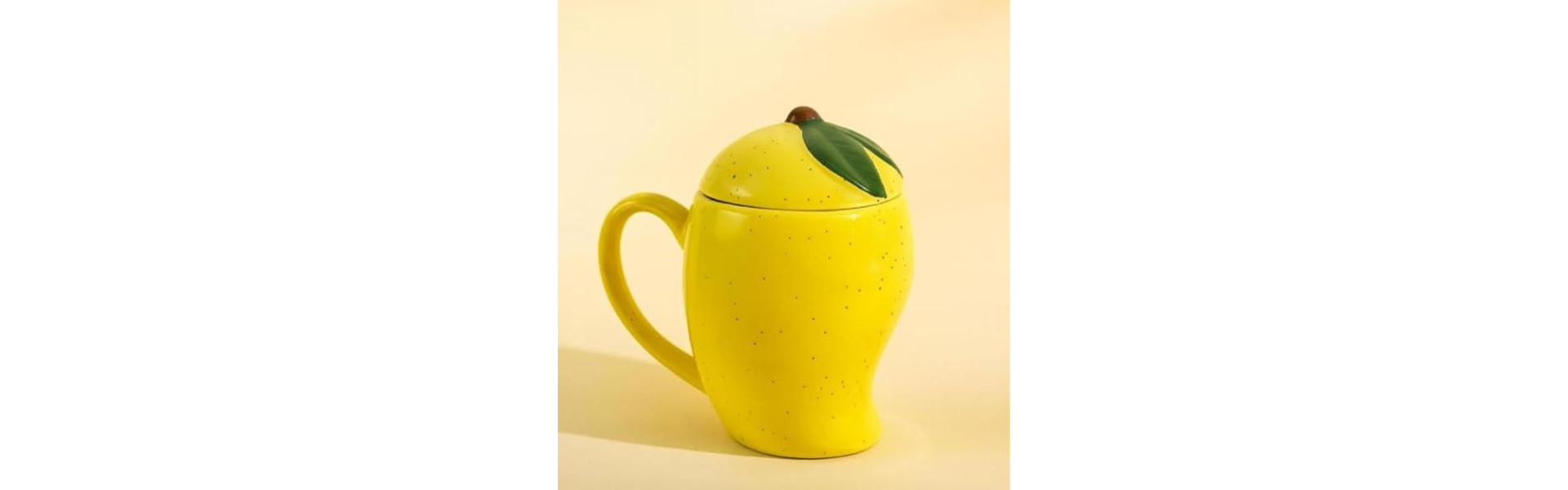 Handcrafted Yellow Ceramic Fruit Mugs