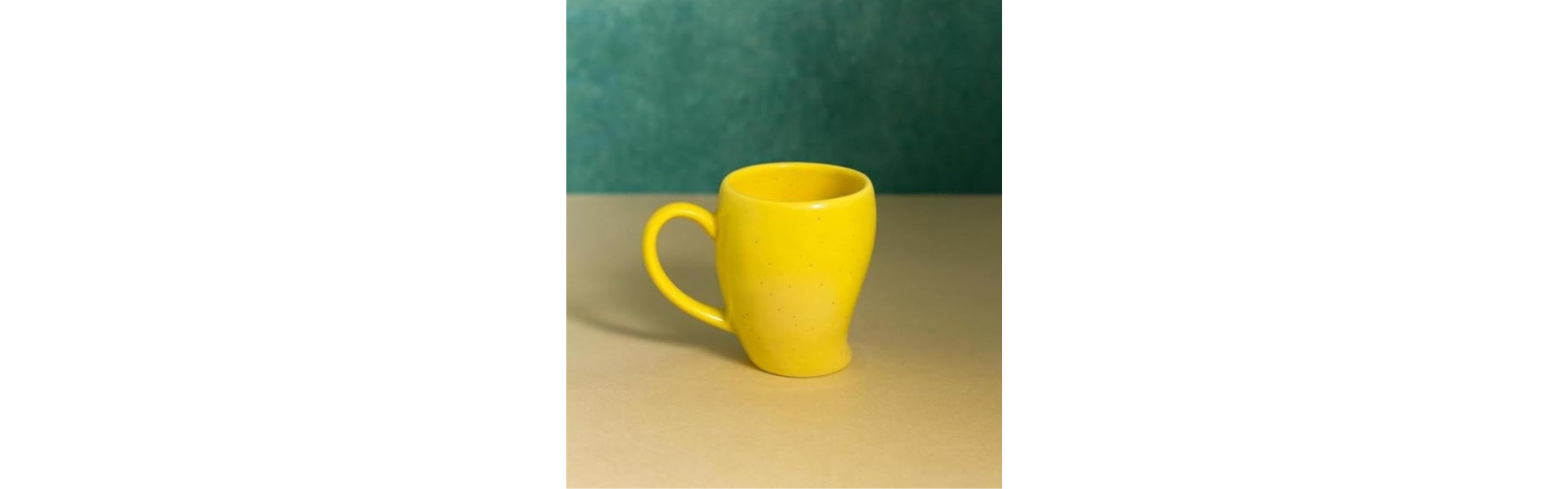 Handcrafted Yellow Ceramic Fruit Mugs