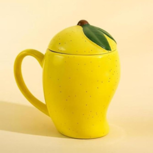 Handcrafted Yellow Ceramic Fruit Mugs