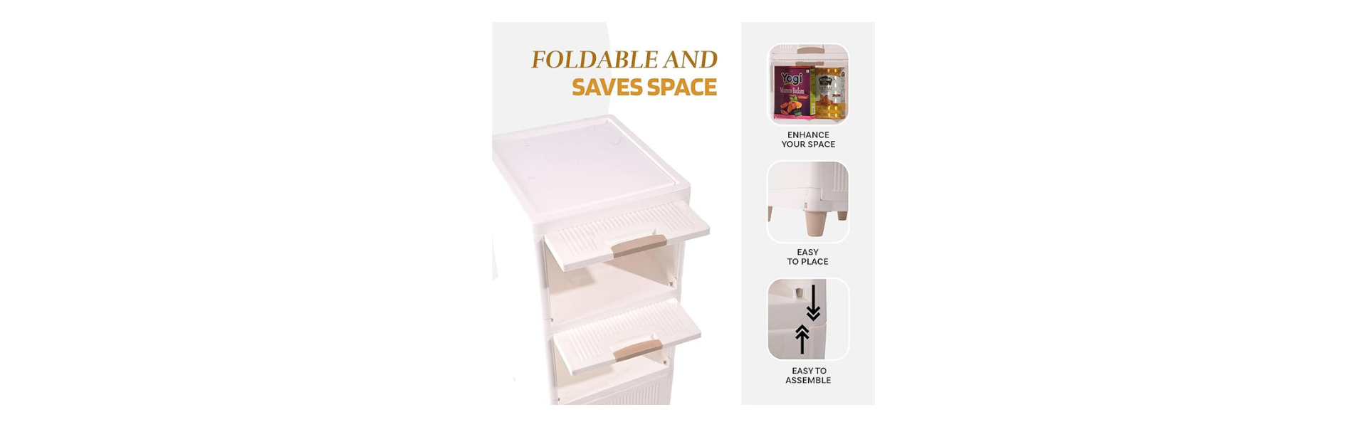 Homes 5-Tier Plastic Modular Cabinet Storage Rack...