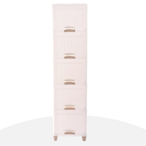 Homes 5-Tier Plastic Modular Cabinet Storage Rack...