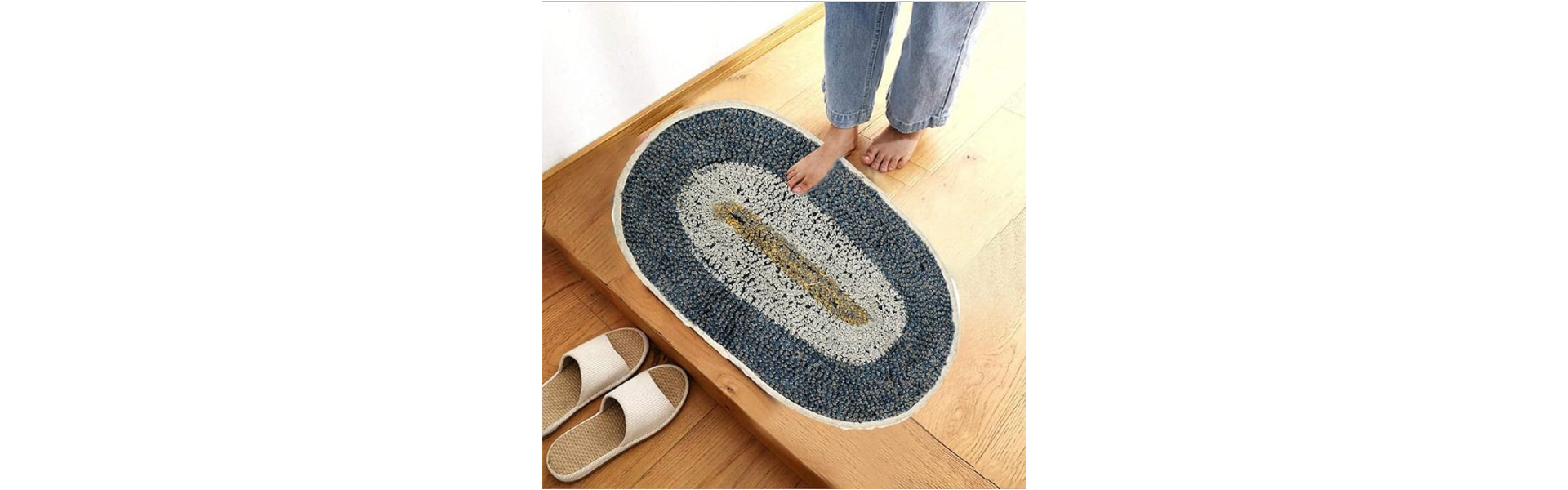 Malik Enterprise Cotton Oval Door Mat for Bedroom...