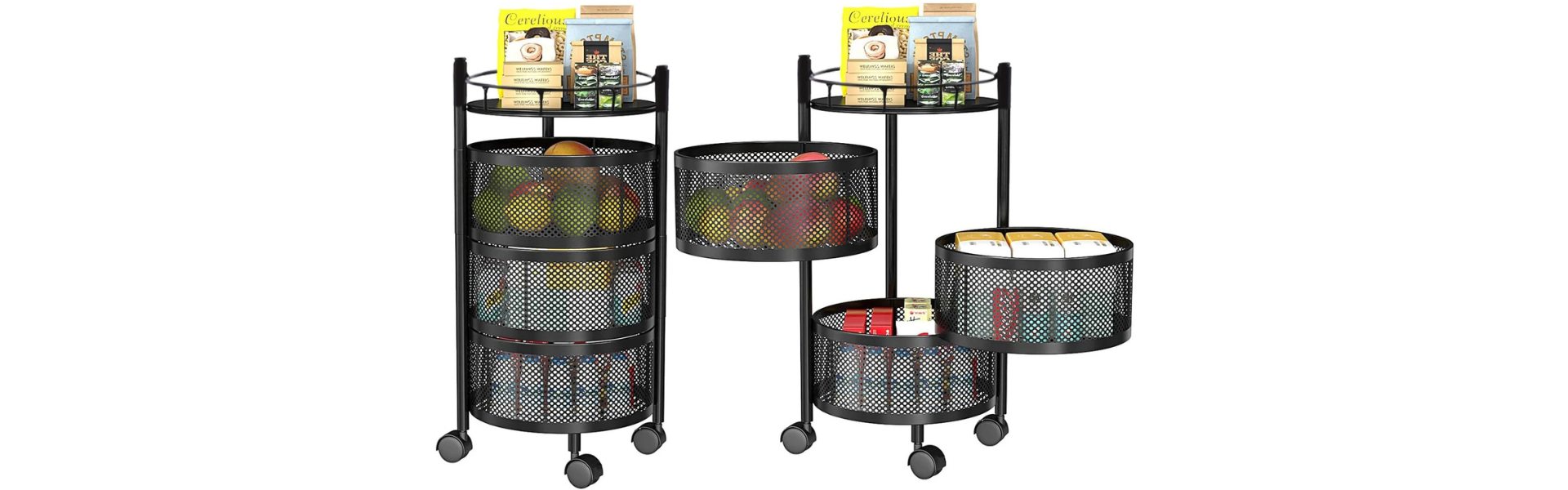 Metal Rotating Kitchen Vegetable Storage Rack