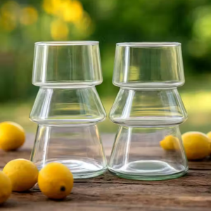 Set of 2 Modern Glass Tumblers