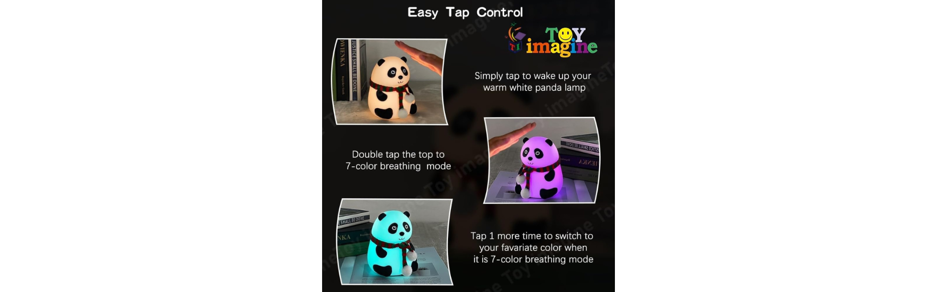 Toy Imagine Panda Night Light for Kids