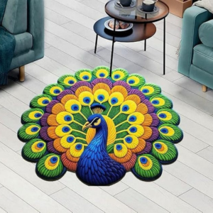 Peacock Design Anti Skid Floor Mat 24x27 Inches