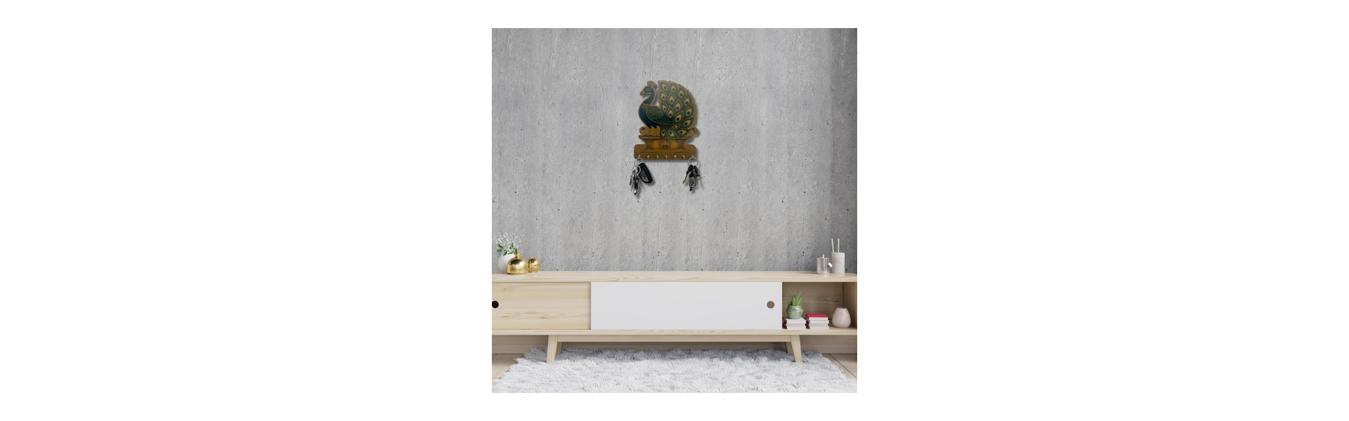 Royal Peacock Key Holder