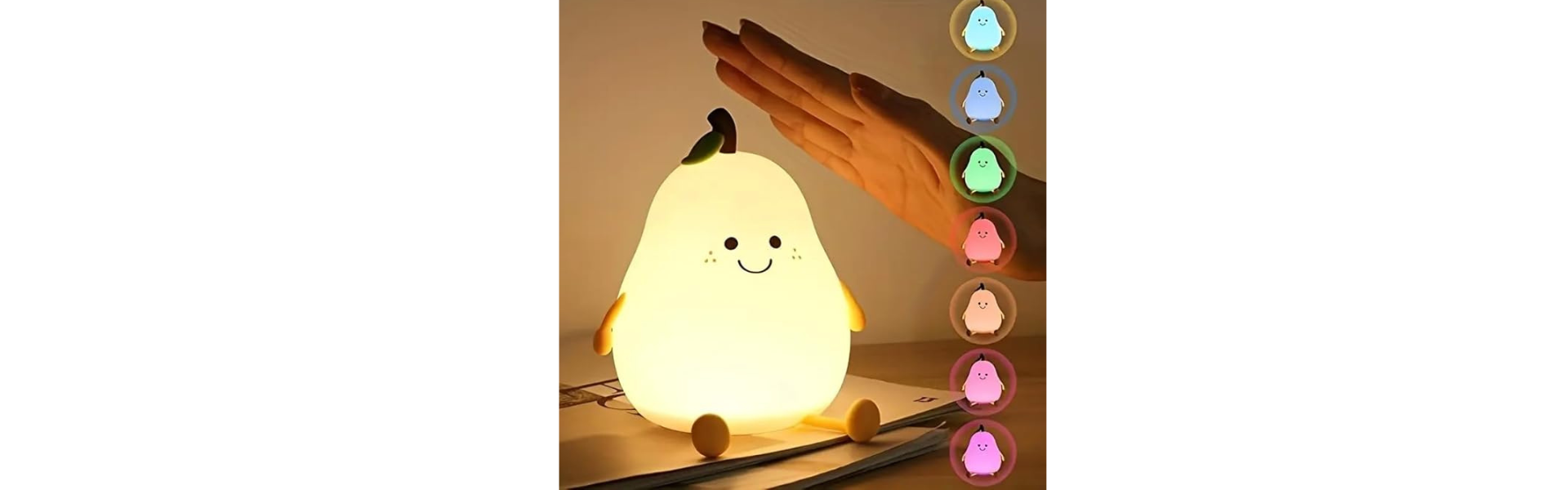 Pear Night Light Lamp for Bedroom Kids 7 Color...