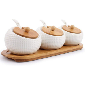 Porcelain Condiment Jar Spice Container