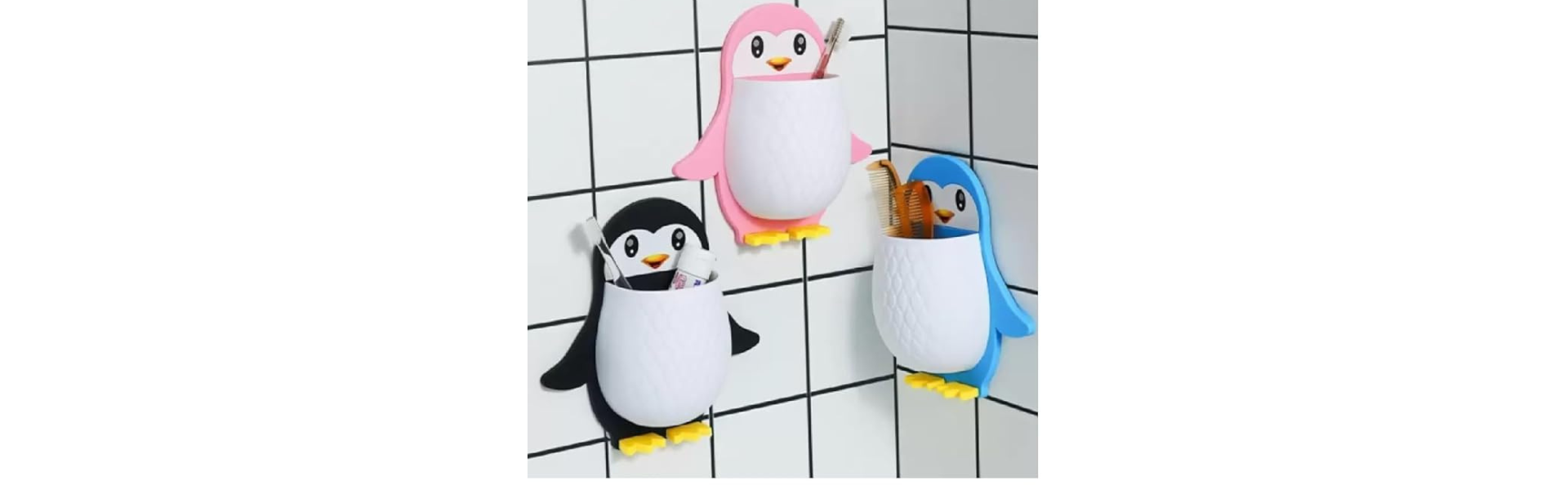 QinPin Self Adhesive Penguin Shaped Toothbrush...