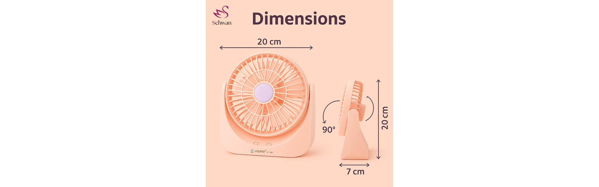 Rechargeable Table Fan with LED