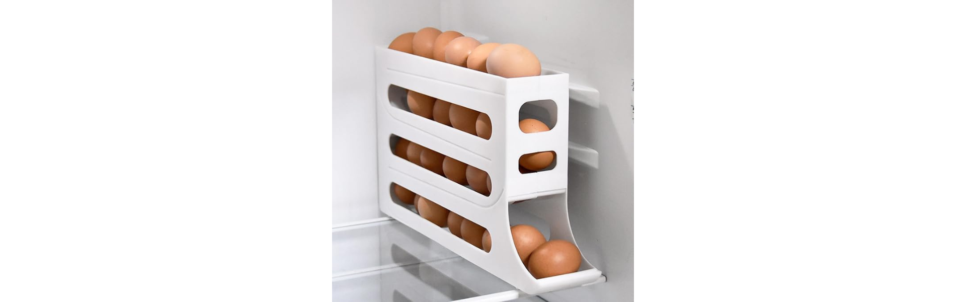 Automatic Rolling Egg Tray Organizer