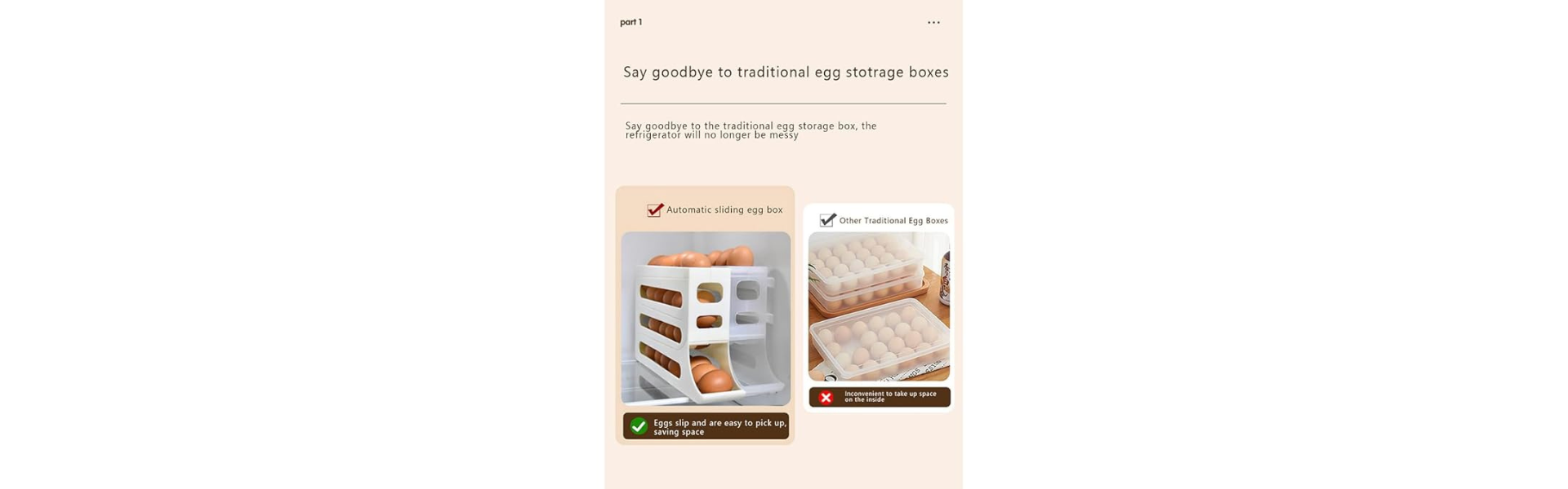 Automatic Rolling Egg Tray Organizer