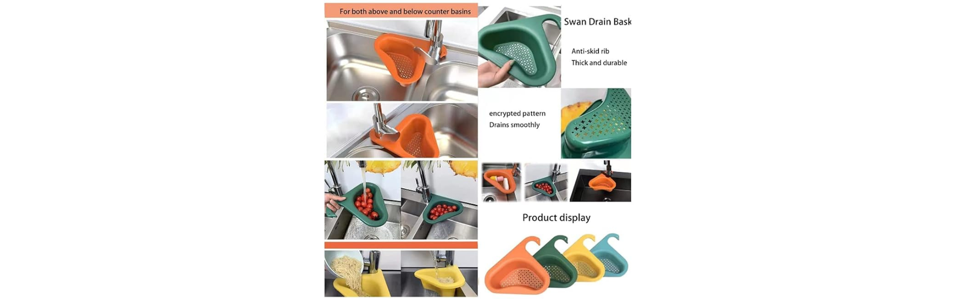 Swan Drain Basket for Kitchen Sink