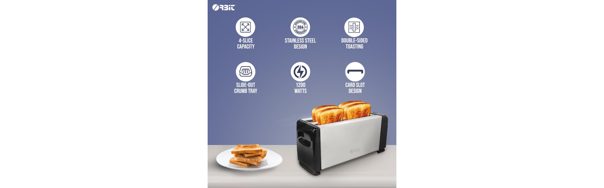Orbit 4-Slice Pop-Up Toaster