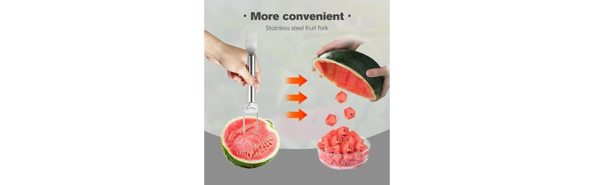 2 in 1 Watermelon Fork Slicer Spoon Stainless...