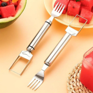 2 in 1 Watermelon Fork Slicer Spoon Stainless...