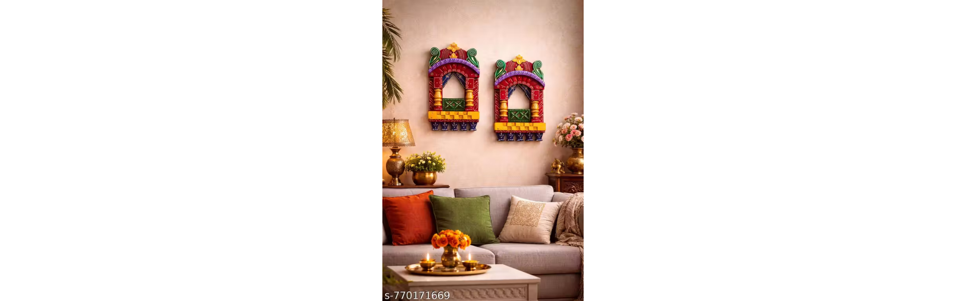 Handcrafted Wooden Rajasthani Jharokha Wall Decor