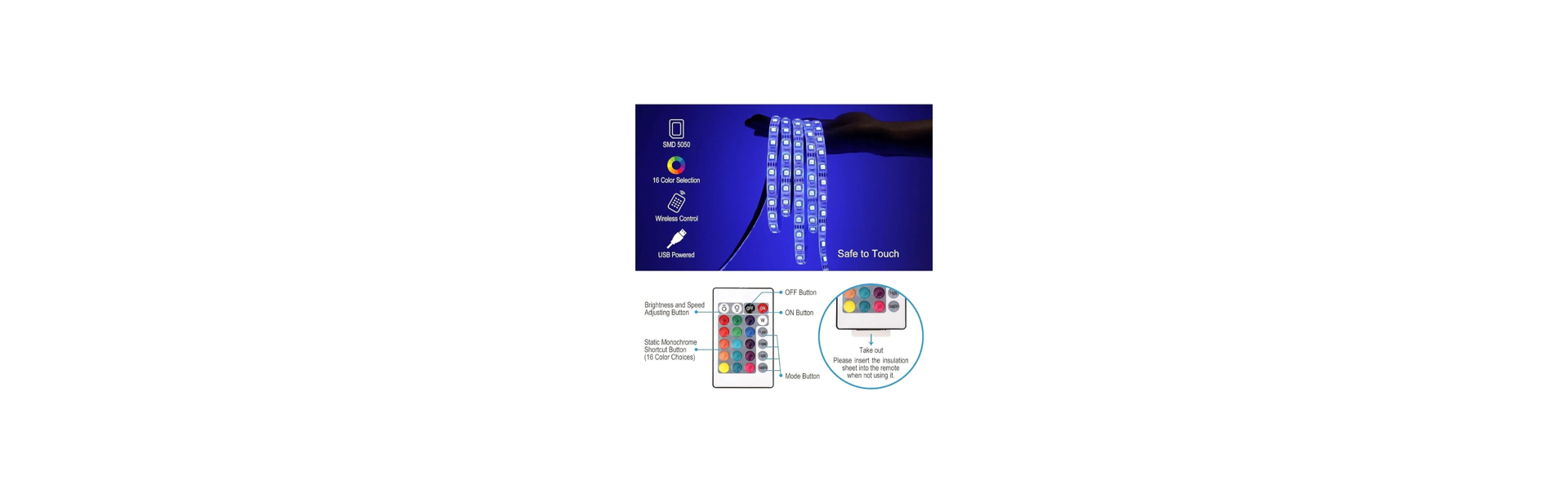 LED Mood Lights 3 Meter RGB LED Strip Light