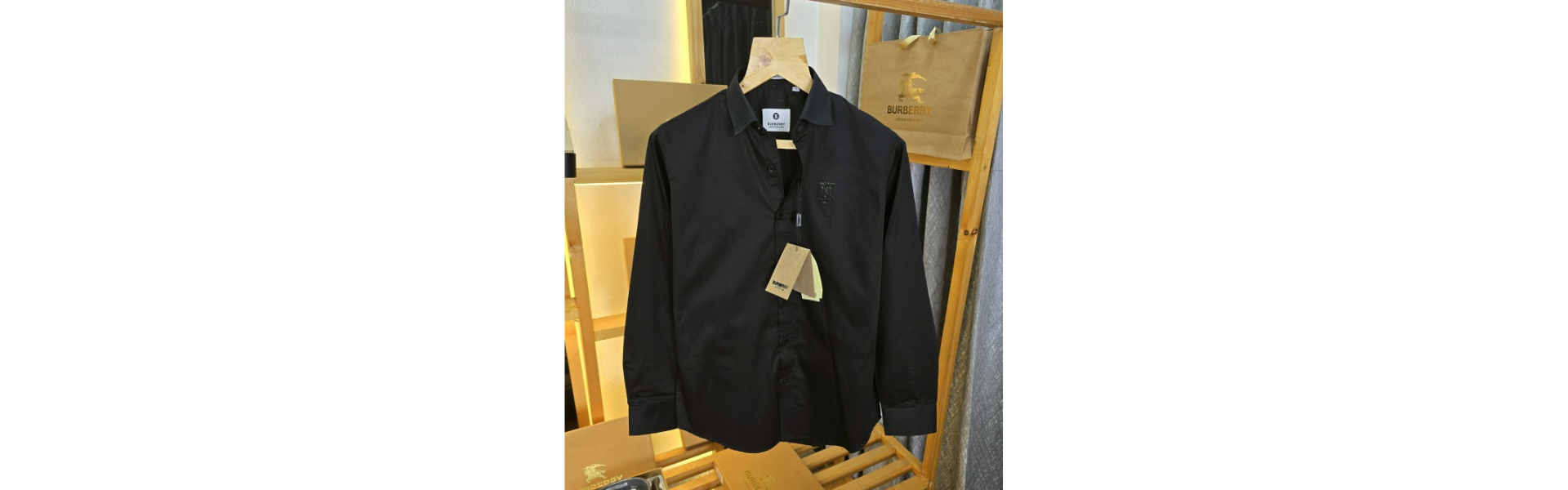 Logo Collar Shirt Black