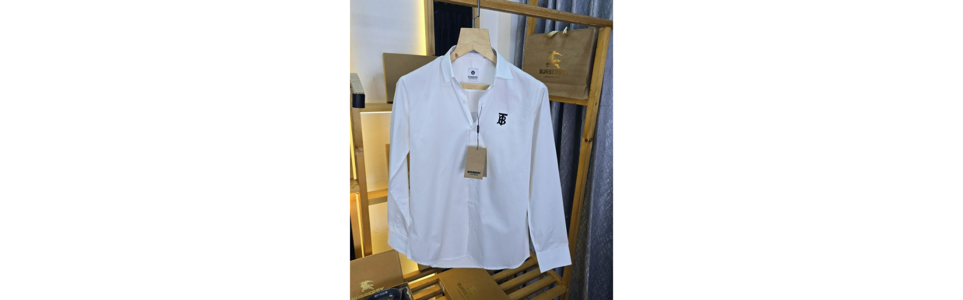 Logo Collar Shirt White