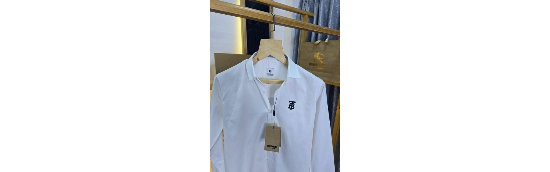Logo Collar Shirt White