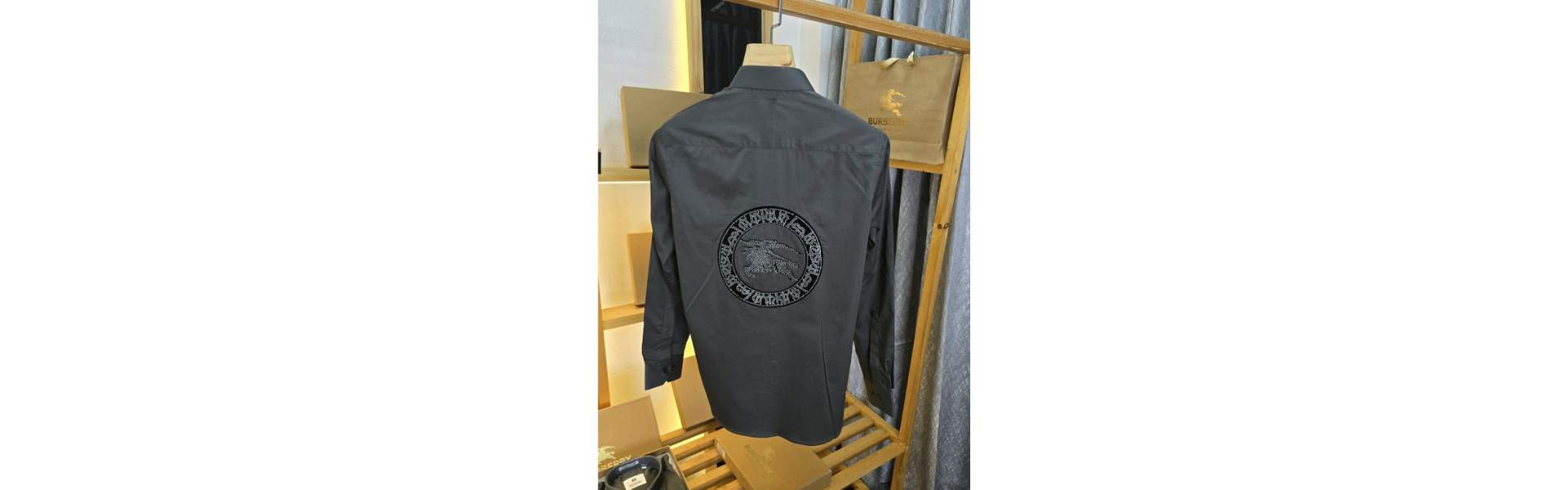 Logo Collar Shirt Grey
