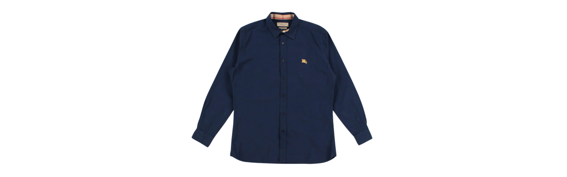 Navy Logo Cotton Lycra Fabric Shirt