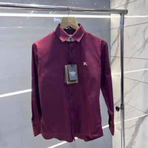 Maroon Logo Cotton Lycra Fabric Shirt