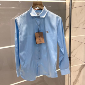 Sky Blue Logo Cotton Lycra Fabric Shirt