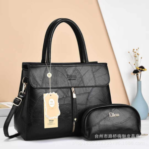 Dirm Classic Black Handbag with Pouch