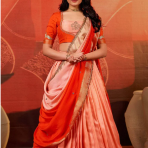 Kaavya Dola Lehenga Set in Orange