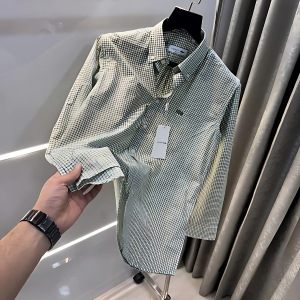 Green Checks Embroidery Logo Shirt