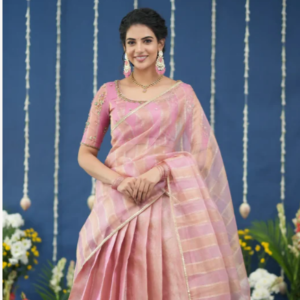 Pearl Tissue Halfsaree - Light Pink
