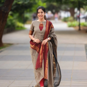 Pure Kanchi Cotton Top Pant Dupatta Set